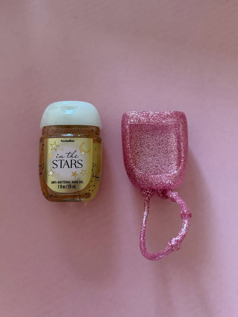 Bath & Body Works In The Stars Hand Sanitizer with Pink Glitter Holder